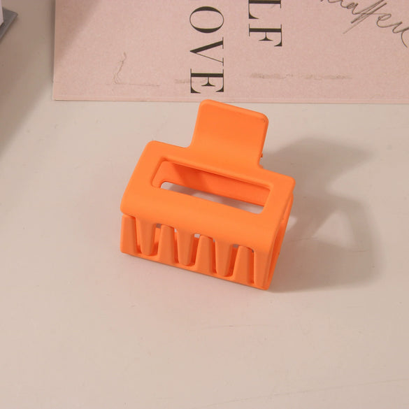 Wholesale Women's Ps Material Square Matte Grip Hair Claw Clip With Paint And Geometric Design
