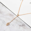 Wholesale Women's Pull Adjustable Frosted Leaves Titanium Steel Rose Gold Clavicle Necklace With O Chain