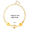 Wholesale Women's Punk Leopard Print And Geometric Stainless Steel Electroplated Figureeight Necklace
