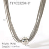 Wholesale Women's Punk Multilayer Stainless Steel And Titanium Steel Clavicle Chain With Vacuum Real Gold Electroplating In Pvd Furnace Geometric And Personality Style