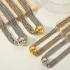 Wholesale Women's Punk Multilayer Stainless Steel And Titanium Steel Clavicle Chain With Vacuum Real Gold Electroplating In Pvd Furnace Geometric And Personality Style