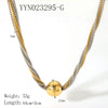 Wholesale Women's Punk Multilayer Stainless Steel And Titanium Steel Clavicle Chain With Vacuum Real Gold Electroplating In Pvd Furnace Geometric And Personality Style