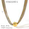 Wholesale Women's Punk Multilayer Stainless Steel And Titanium Steel Clavicle Chain With Vacuum Real Gold Electroplating In Pvd Furnace Geometric And Personality Style