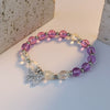 Wholesale Women's Purple Artificial Crystal Geometric Style Purely Handmade Bracelet Jewelry