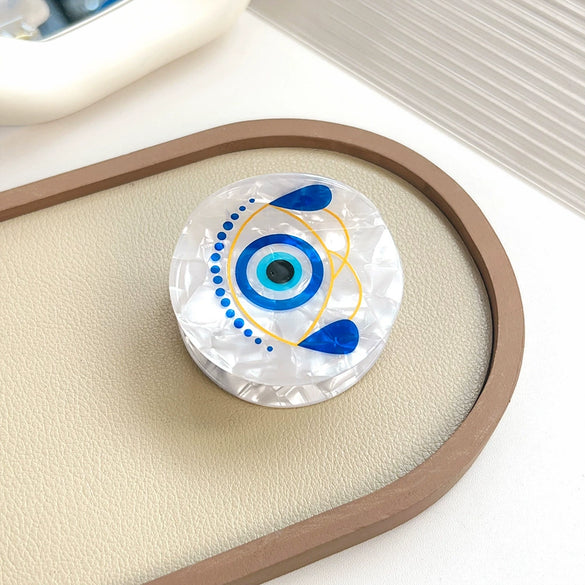 Wholesale Women's Pvc Geometric Handmade Devil's Eye Hairpin Shark Clip Headwear