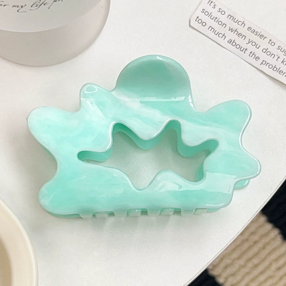 Wholesale Women's Pvc Handmade Cloud Geometric Hollow Claw Clip Hair Accessory