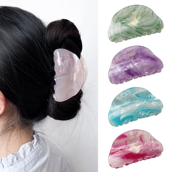 Wholesale Women's Pvc Handmade Small Fresh Style Semiround Starry Sky Grab Clip Hair Accessories