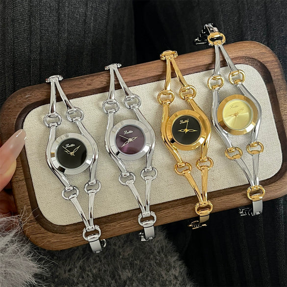 Wholesale Women's Quartz Watch Gold Horseshoe Buckle Alloy Round Dial