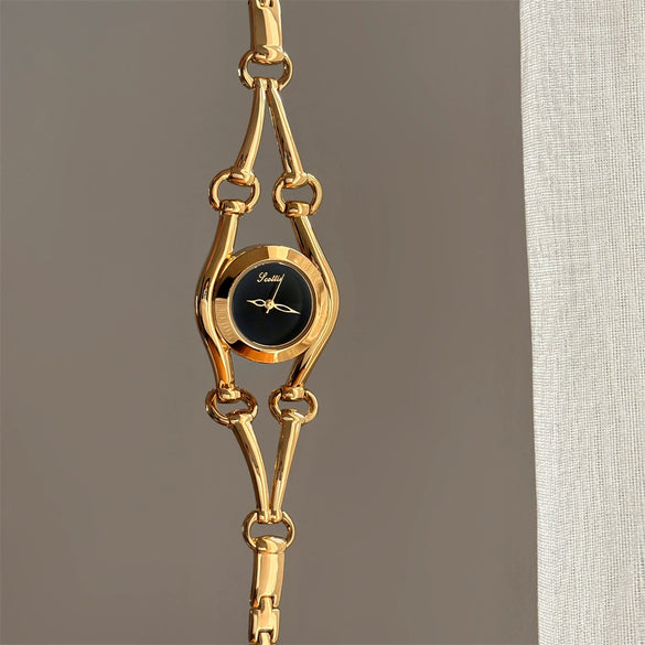 Wholesale Women's Quartz Watch Gold Horseshoe Buckle Alloy Round Dial