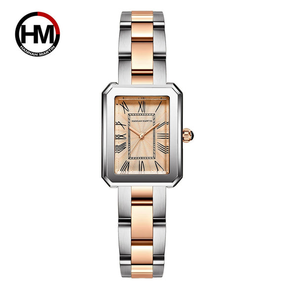 Wholesale Women's Quartz Watch With Stainless Steel Strap And Clasp Alloy Case Mineral Strengthened Glass Mirror Round Dial