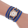 Wholesale Women's Quartz Winding Fashion Hand Woven Watch Alloy Case Imitation Leather Strap Round Dial
