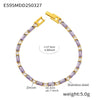 Wholesale Women's Rectangular Geometric Zircon Stainless Steel Pvd Plated 18K Gold Claw Chain Bracelet