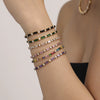 Wholesale Women's Rectangular Geometric Zircon Stainless Steel Pvd Plated 18K Gold Claw Chain Bracelet