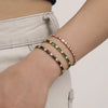 Wholesale Women's Rectangular Geometric Zircon Stainless Steel Pvd Plated 18K Gold Claw Chain Bracelet