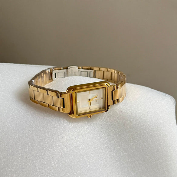 Wholesale Women's Rectangular Quartz Watch With Steel And Alloy Bands
