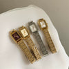 Wholesale Women's Rectangular Quartz Watch With Steel And Alloy Bands