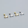 Wholesale Women's Rectangular Zircon Screw Earrings In 925 Silver With Geometric Pattern And Electroplating Treatment