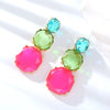 Wholesale Women's Resin Geometric Polygonal Purely Handmade Transparent Candy Color Earrings