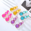 Wholesale Women's Resin Geometric Polygonal Purely Handmade Transparent Candy Color Earrings
