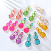 Wholesale Women's Resin Geometric Polygonal Purely Handmade Transparent Candy Color Earrings