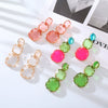 Wholesale Women's Resin Geometric Polygonal Purely Handmade Transparent Candy Color Earrings