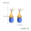 Wholesale Women's Resin Titanium Steel Geometric Earrings With Electroplating Treatment