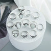 Wholesale Women's Retro Alloy Geometric Drop Shape Electroplated Ring Set