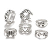 Wholesale Women's Retro Alloy Geometric Love Butterfly Ring Jewelry Set With Electroplating