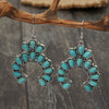 Wholesale Women's Retro Bohemian Alloy Drop Shape Turquoise Earrings With Electroplating
