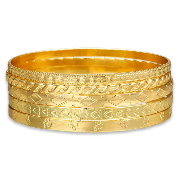 Wholesale Women's Retro Bohemian Style Stacked Iron Bracelet Suit With Geometric Pattern And Electroplating Treatment