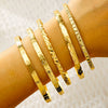 Wholesale Women's Retro Bohemian Style Stacked Iron Bracelet Suit With Geometric Pattern And Electroplating Treatment