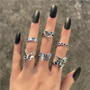 Wholesale Women's Retro Butterfly Alloy Ring Set With Electroplating Treatment