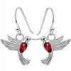 Wholesale Women's Retro Cartoon Animal Hummingbird Copper Earrings
