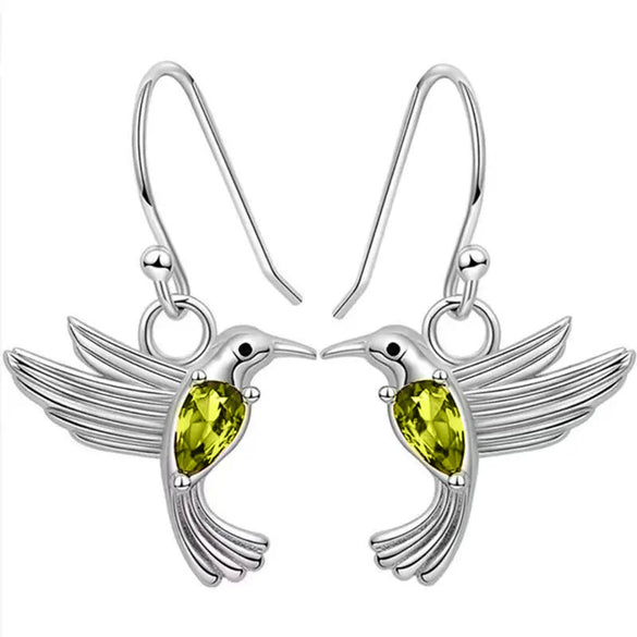 Wholesale Women's Retro Cartoon Animal Hummingbird Copper Earrings