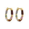 Wholesale Women's Retro Colorful Enamel Drop Glaze Copper Ushaped Geometric Earrings