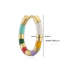 Wholesale Women's Retro Colorful Enamel Drop Glaze Copper Ushaped Geometric Earrings