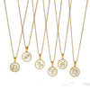 Wholesale Women's Retro Constellation Seashell Pendant Titanium Steel Necklace With 18K Vacuum Plating And Geometric Pattern