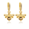 Wholesale Women's Retro Copper Earrings With Bee Fivepointed Star And Starfish Patterns Electroplated