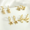 Wholesale Women's Retro Copper Earrings With Bee Fivepointed Star And Starfish Patterns Electroplated