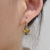 Wholesale Women's Retro Copper Earrings With Bee Fivepointed Star And Starfish Patterns Electroplated