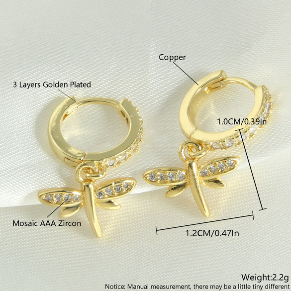 Wholesale Women's Retro Copper Earrings With Bee Fivepointed Star And Starfish Patterns Electroplated