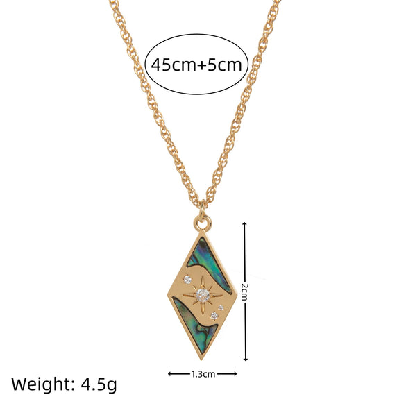 Wholesale Women's Retro Copper Necklace With Star And Geometric Pattern And Electroplating Design