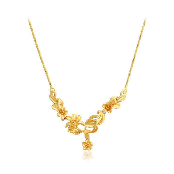 Wholesale Women's Retro Copperzinc Alloy Goldplated Tulip Flower Necklace