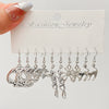 Wholesale Women's Retro Creative Alloy Love Butterfly Snake Sword Mushroom Earrings Set With Electroplating Design