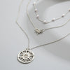 Wholesale Women's Retro Creative Simple Multilayer Clavicle Chain With Sun Pendant Alloy Material Geometric Pattern Electroplating Treatment
