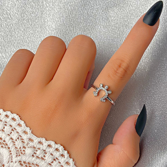 Wholesale Women's Retro Devil's Eye Opening Ring Jewelry Copper Electroplating