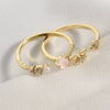Wholesale Women's Retro Doublelayer Copper Ring With Microinlaid Zircon Butterfly Flap And Electroplating