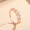 Wholesale Women's Retro Doublelayer Copper Ring With Microinlaid Zircon Butterfly Flap And Electroplating