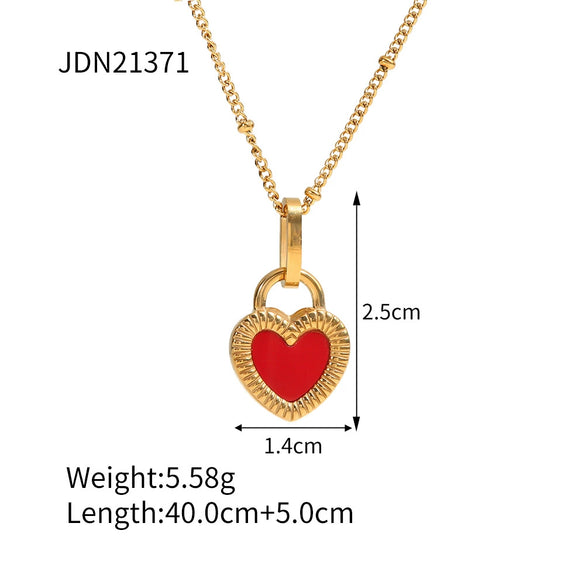 Wholesale Women's Retro Doublesided Love Necklace In Stainless Steel With Geometric Design And Electroplating