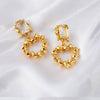 Wholesale Women's Retro Earrings Copper Rectangular And Peach Heart Shaped With Large Particle Zircon And Electroplating Process